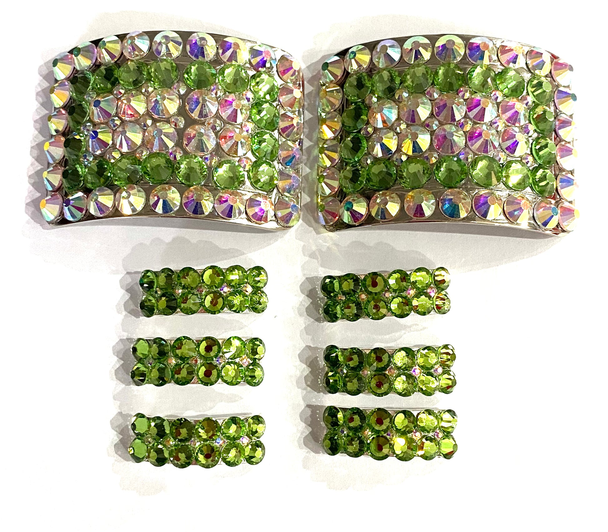 Set of Heavy Shoe Buckles & Ghillies Soft Pump Buckles matching Set. - Rhinestone HQ