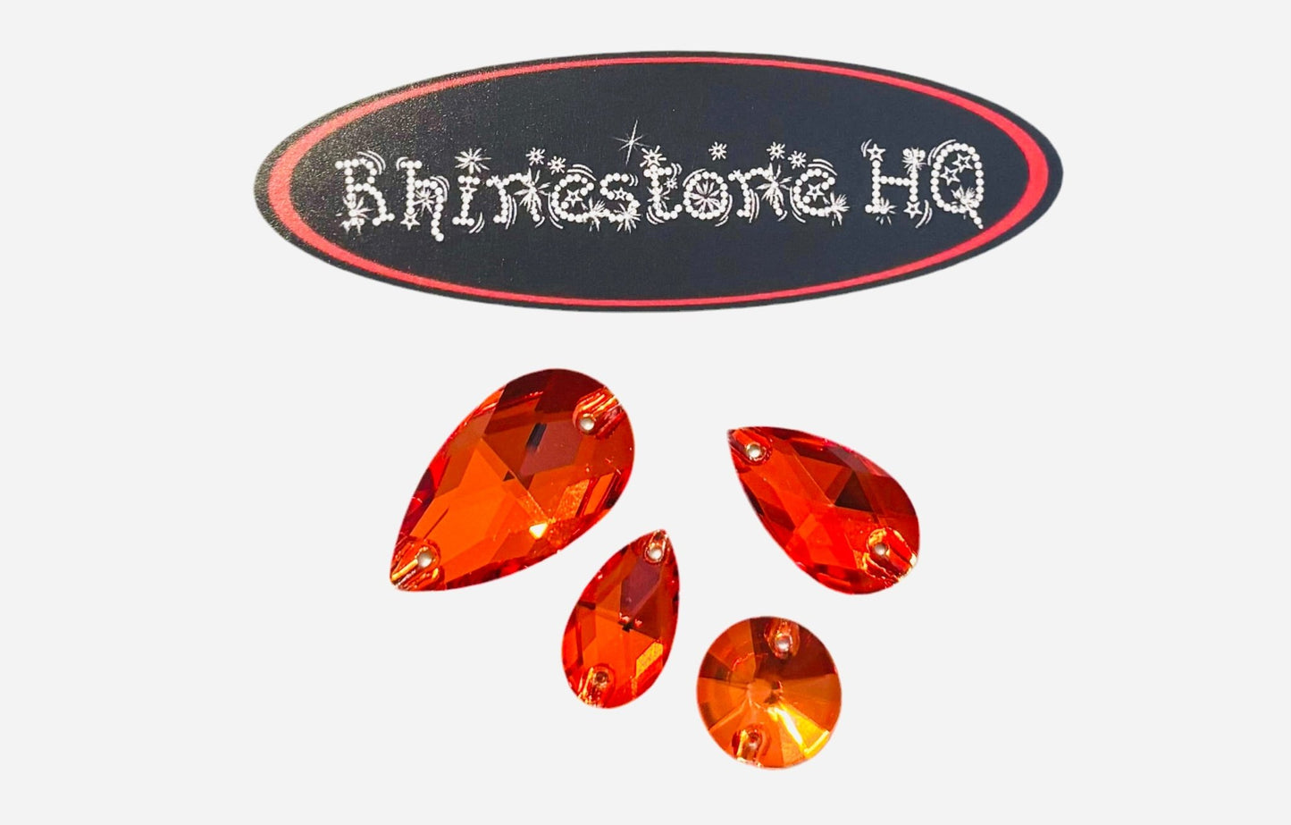 Deep Orange Sew on stone Shapes - Rhinestone HQ