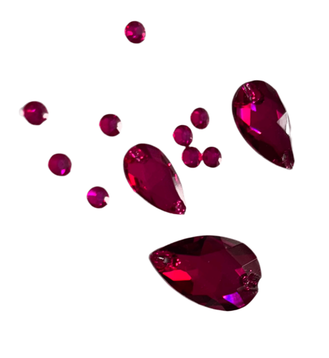 Deep Pink Sew on stone Shapes - Rhinestone HQ