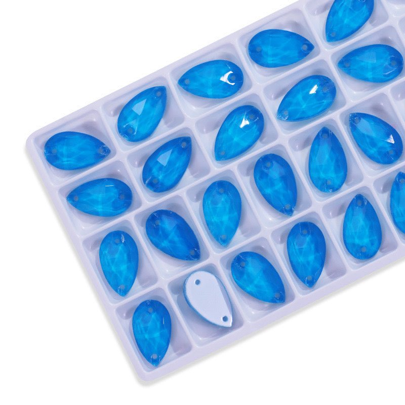 Neon Blue Sew on stone Shapes - Rhinestone HQ