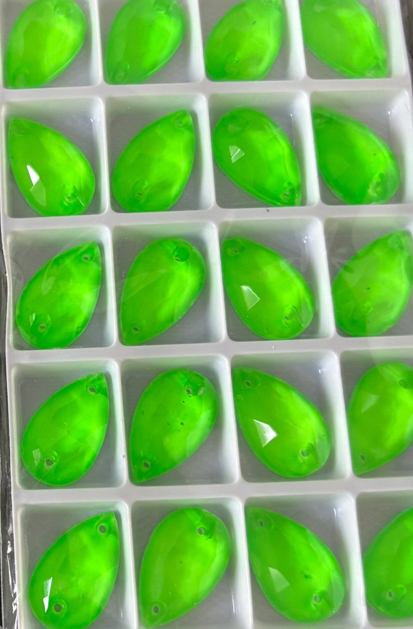 Neon Green Sew on stone Shapes - Rhinestone HQ