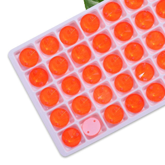 Neon Orange Sew on stone Shapes - Rhinestone HQ