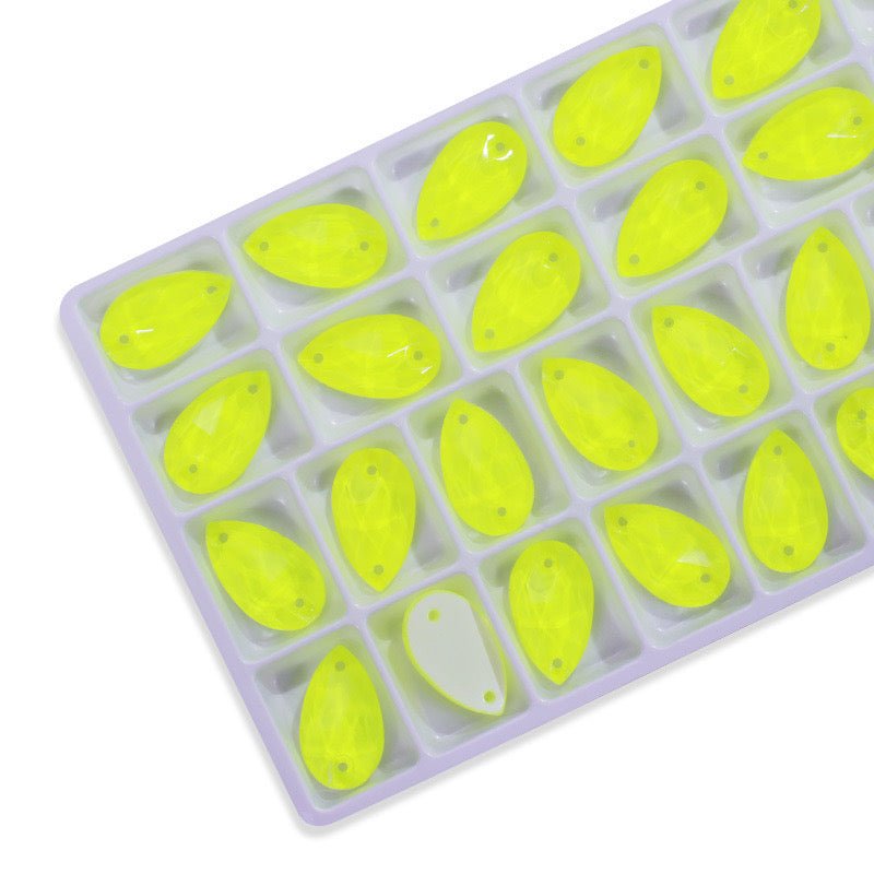 Neon Yellow Sew on stone Shapes - Rhinestone HQ