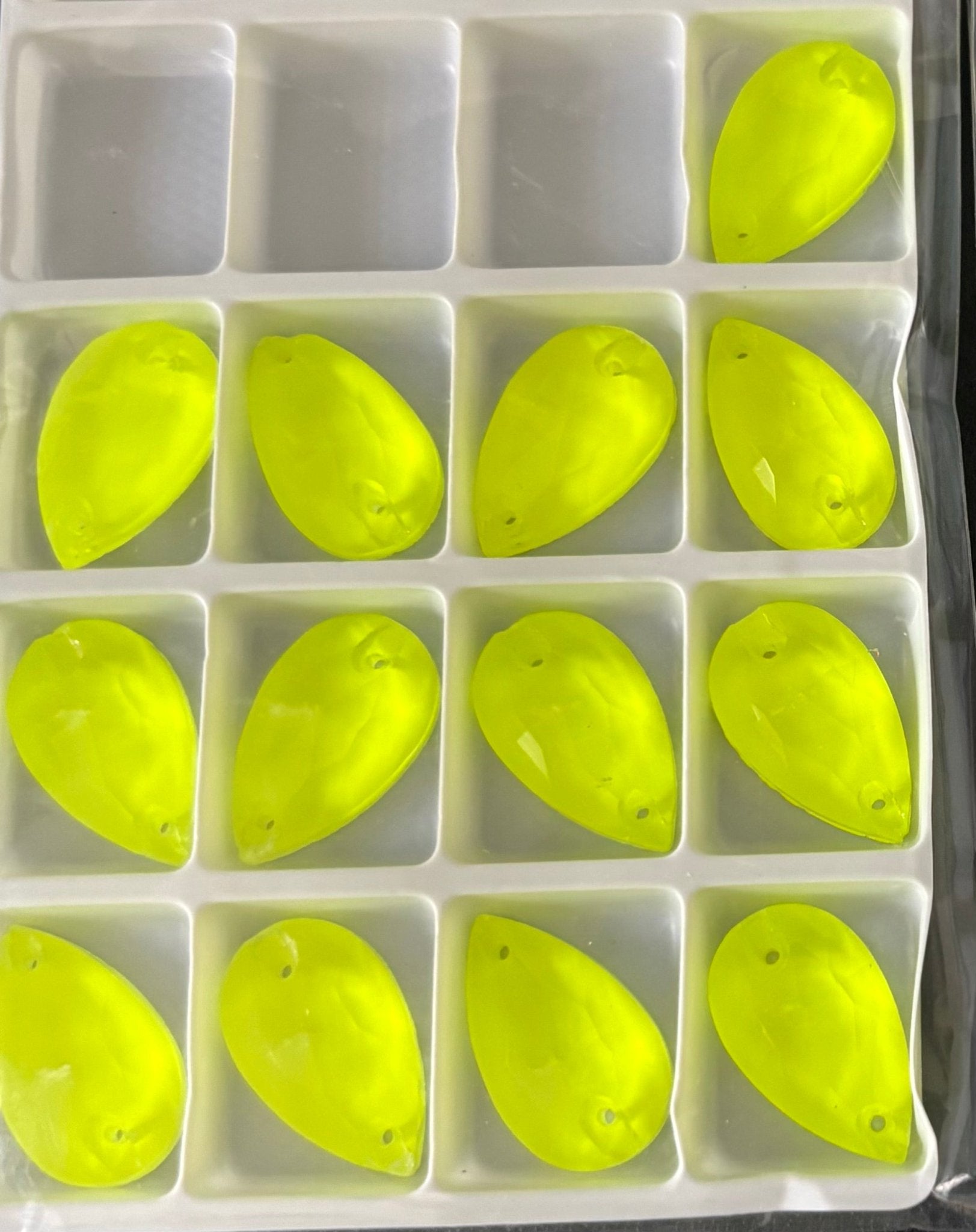 Neon Yellow Sew on stone Shapes - Rhinestone HQ