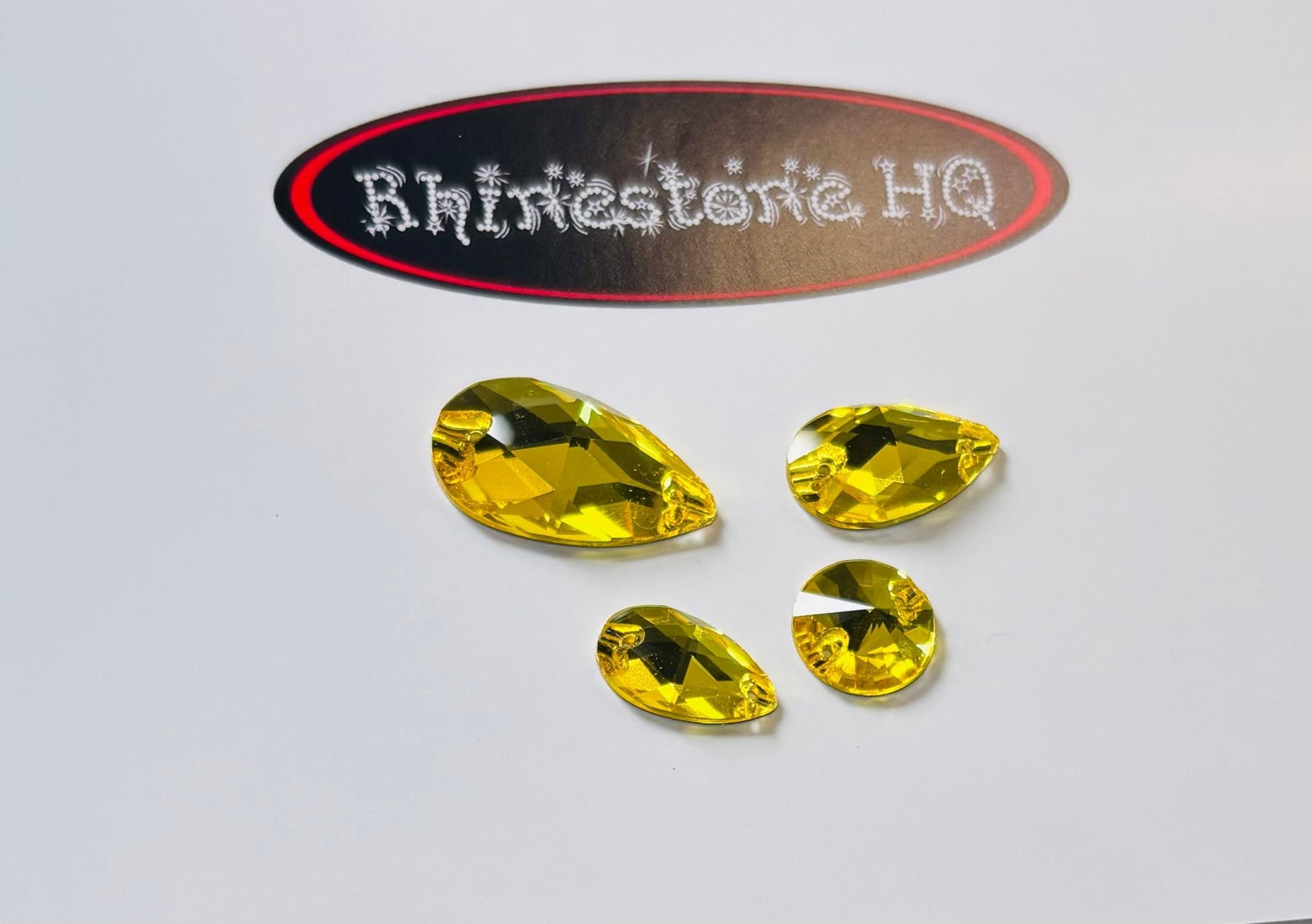 Yellow Sew on stone Shapes - Rhinestone HQ