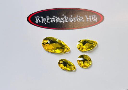 Yellow Sew on stone Shapes - Rhinestone HQ
