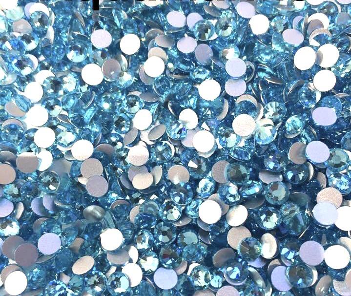 Aquamarine Blue non Hotfix Flat Back Rhinestones-Rhinestones-Rhinestone HQ