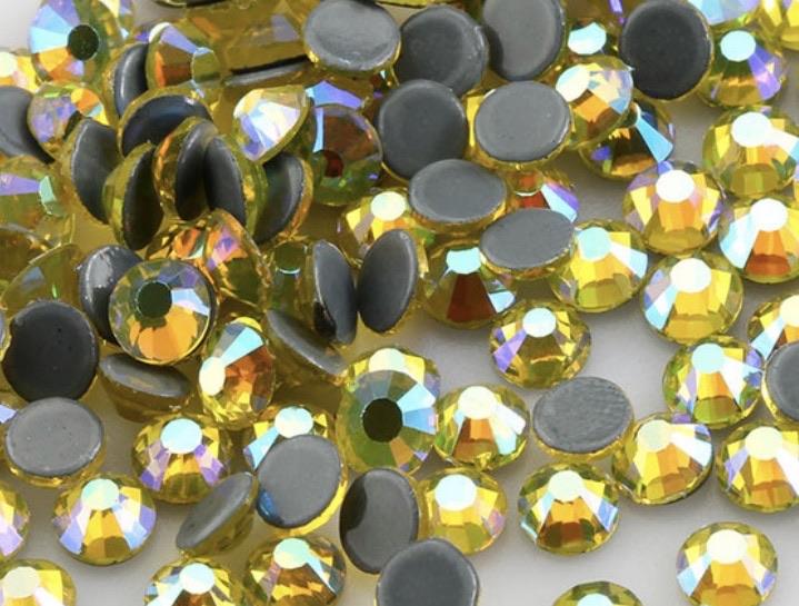 Citrine AB yellow Non Hotfix flat back rhinestones - Rhinestone HQ
