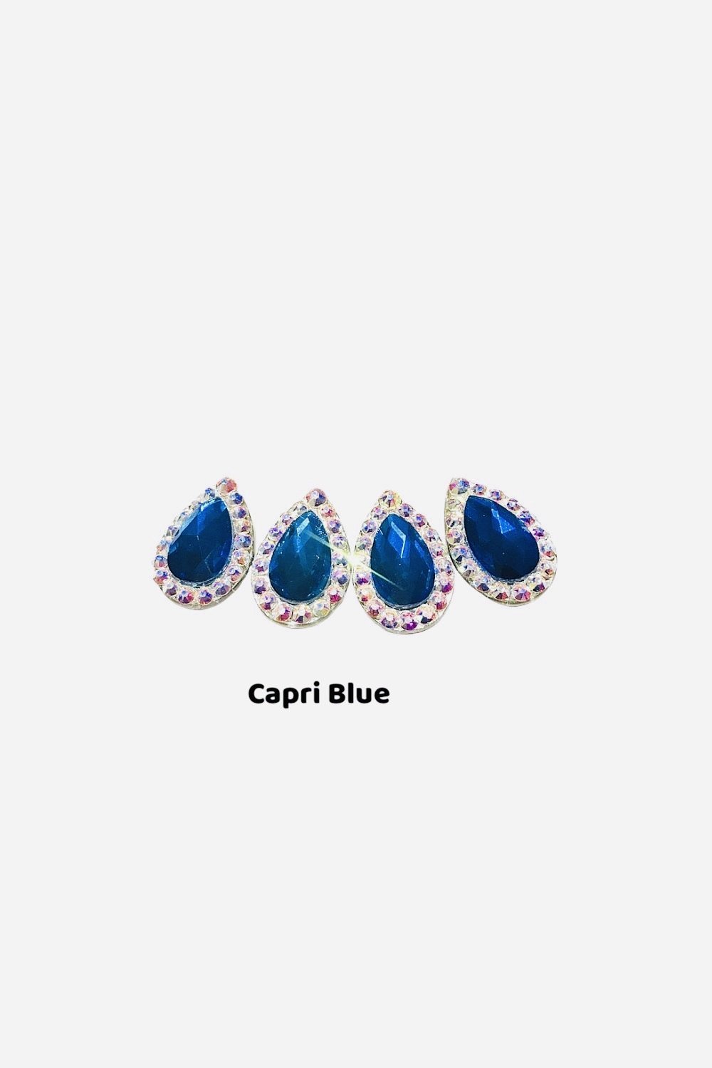 Coloured teardrop edged earrings - Rhinestone HQ
