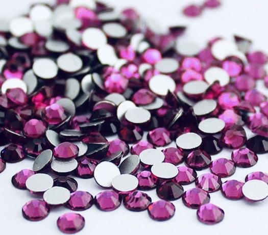 Fuchsia Pink Non Hotfix Flat Back Rhinestones pink - Rhinestone HQ