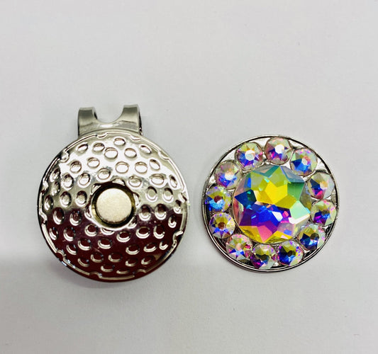 Golf ball marker and magnetic hat clip set - Rhinestone HQ