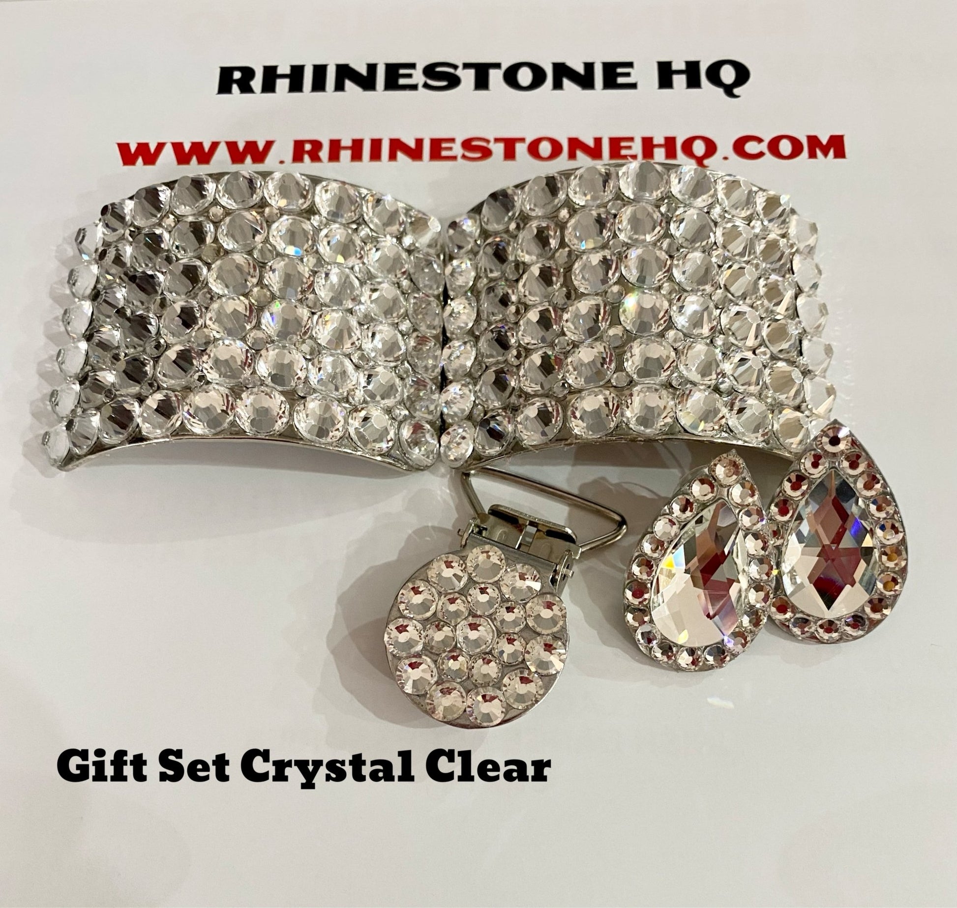 Irish Dancing Classic Gift Set Buckles Earrings & Number clip - Rhinestone HQ