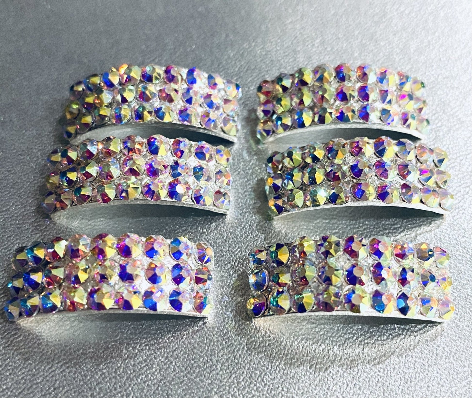 Annie Buckle. Irish Dancing Pump light soft shoe Buckles Set of 6 .Triple row Design.  Reel pomp - Rhinestone HQ