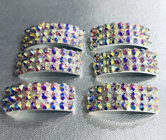 Annie Buckle. Irish Dancing Pump light soft shoe Buckles Set of 6 .Triple row Design.  Reel pomp - Rhinestone HQ