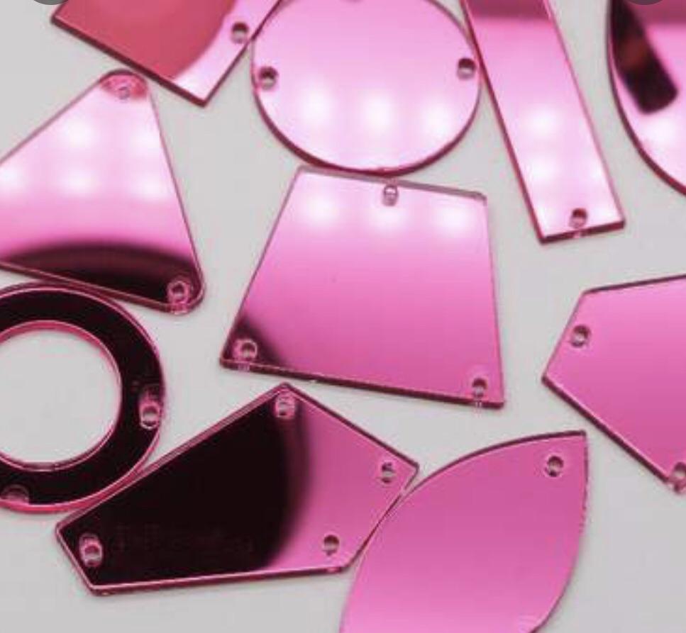 Mirror Shapes 100 per pack Acrylic Assorted Size Shapes - Rhinestone HQ