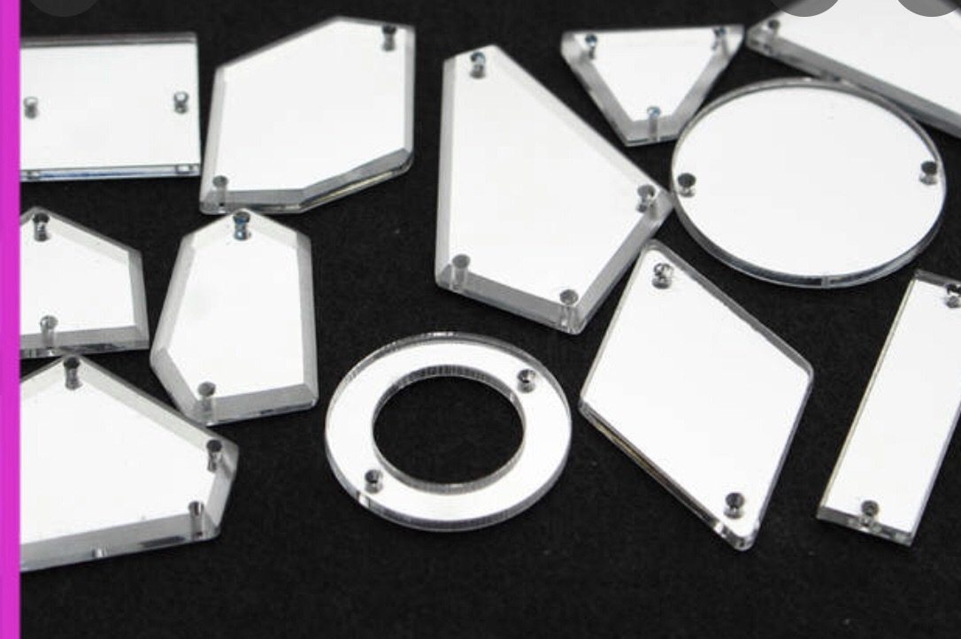 Mirror Shapes 100 per pack Acrylic Assorted Size Shapes - Rhinestone HQ