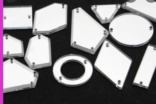 Mirror Shapes 100 per pack Acrylic Assorted Size Shapes - Rhinestone HQ
