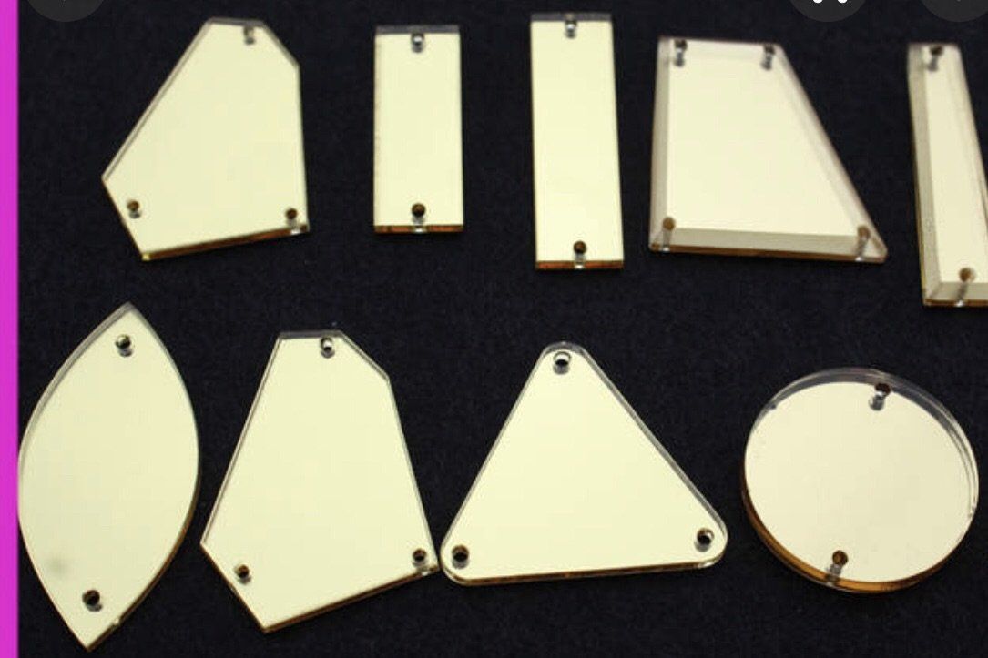 Mirror Shapes 100 per pack Acrylic Assorted Size Shapes - Rhinestone HQ