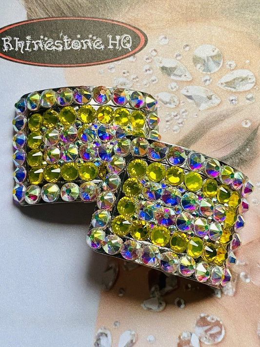 Irish Dancing Dance Shoe Buckles with colour choice and Ab - Rhinestone HQ