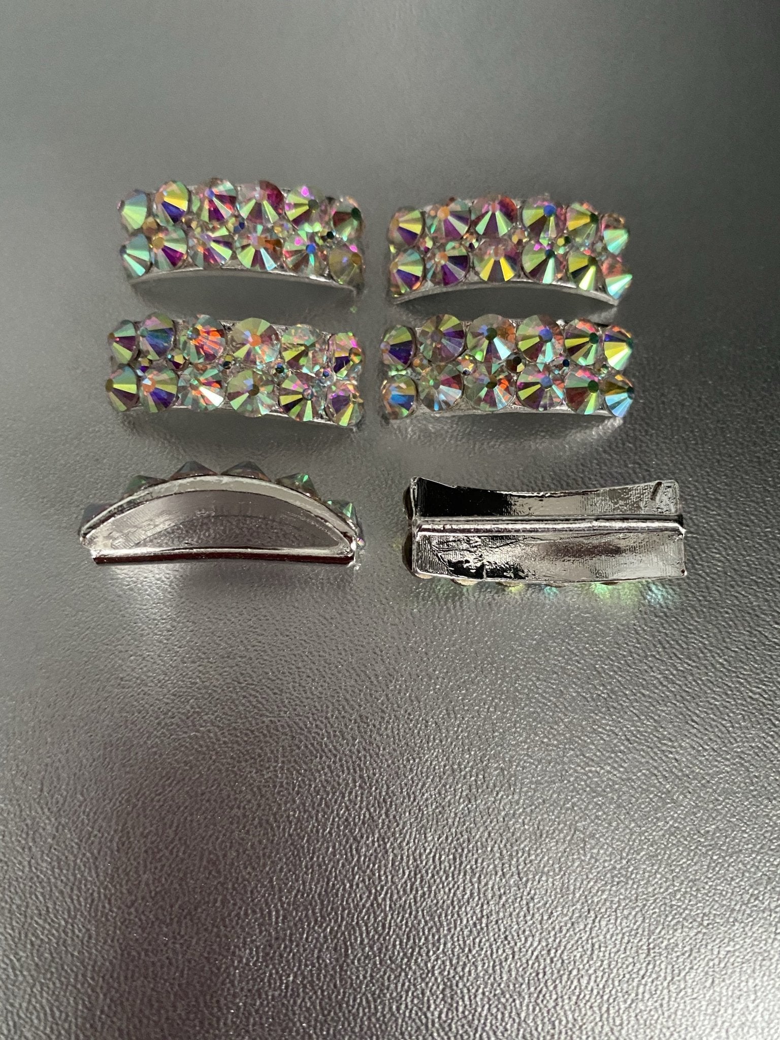 Set of Heavy Shoe Buckles & Ghillies Soft Pump Buckles matching Set. - Rhinestone HQ