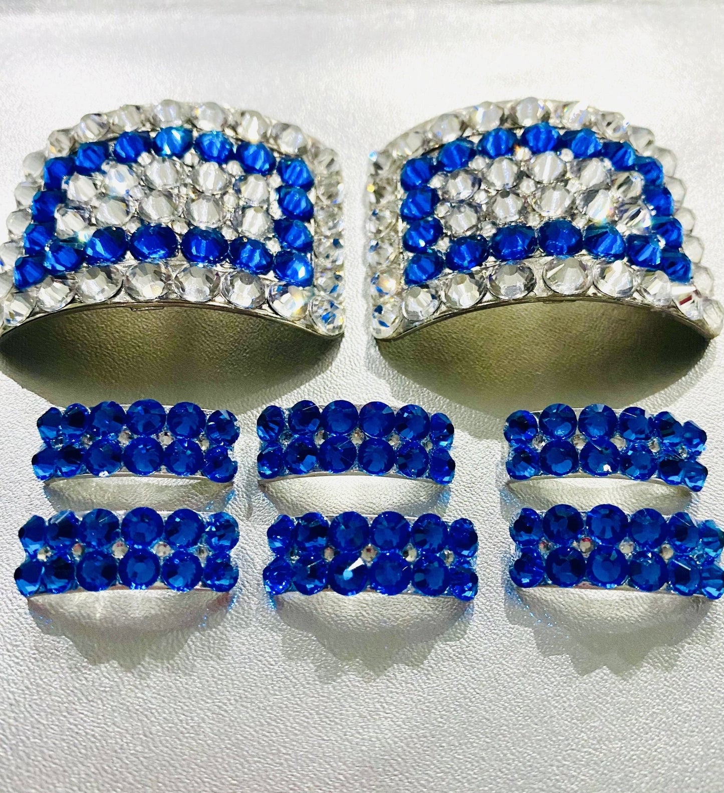 Set of Heavy Shoe Buckles & Ghillies Soft Pump Buckles matching Set. - Rhinestone HQ