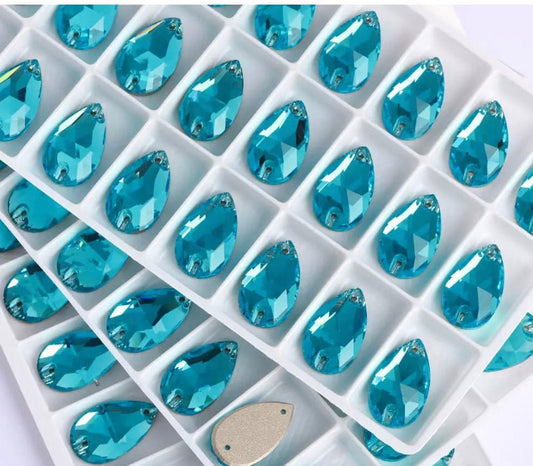 Sew on Stones Shapes Aquamarine Blue - Rhinestone HQ
