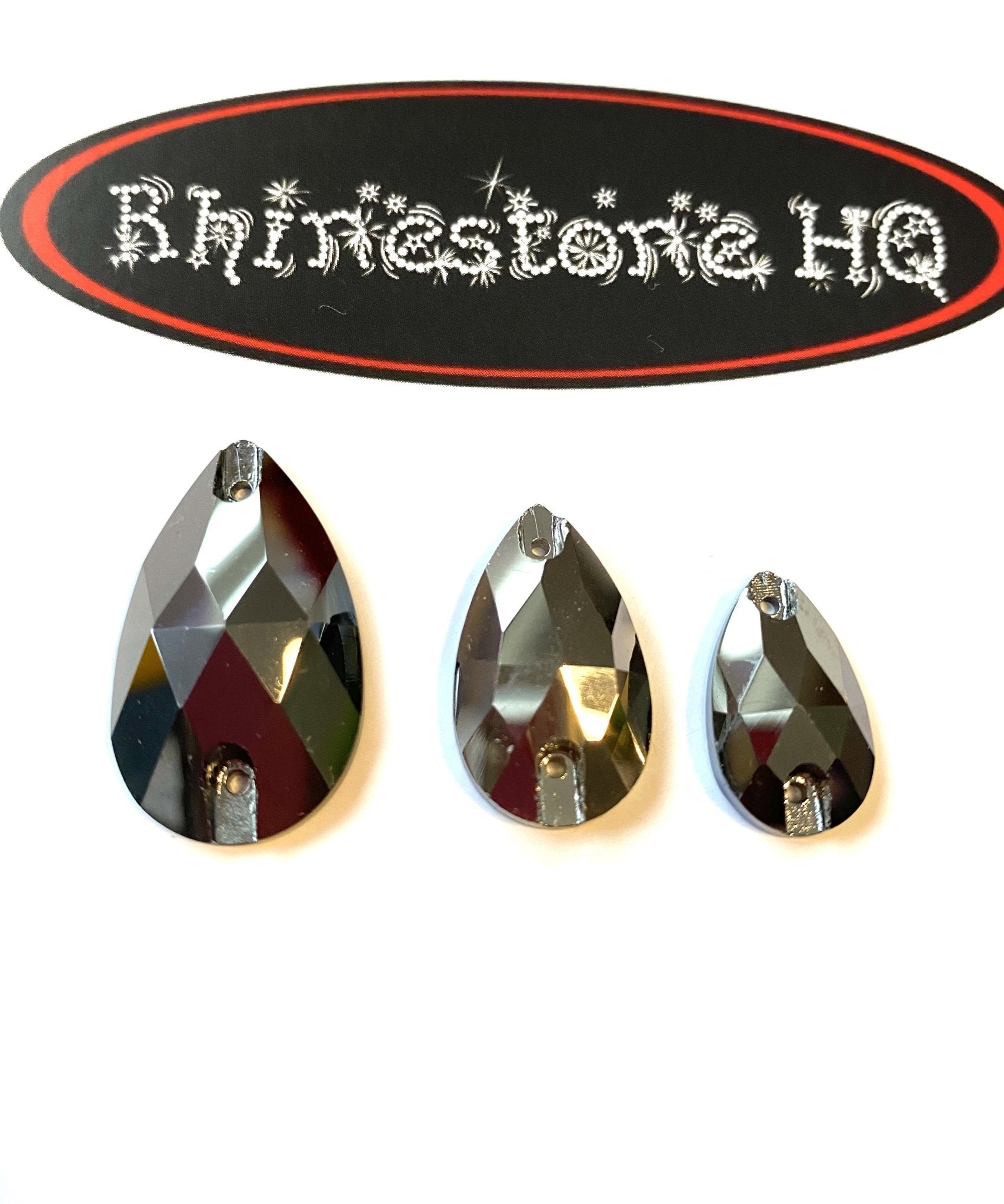 Sew on Stones Shapes Jet Hematite Shapes - Rhinestone HQ