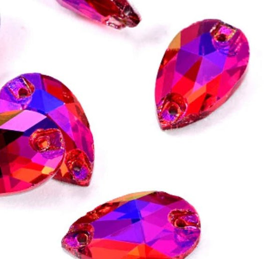 Sew on Stones Shapes Siam Red AB - Rhinestone HQ
