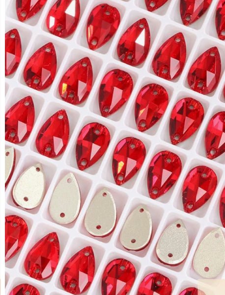 Sew on Stones Shapes Red shapes - Rhinestone HQ