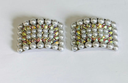 Irish dance buckles pearl and rhinestones - Rhinestone HQ