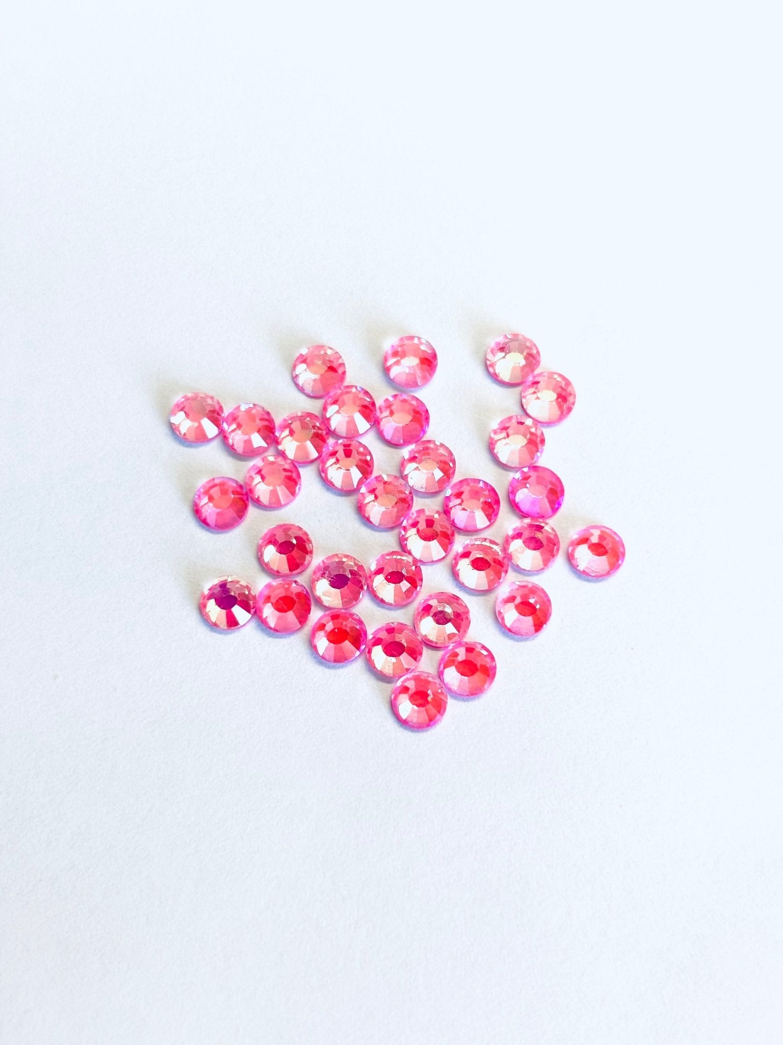 Neon Rose Pink AB Rhinestones – Non Hotfix Flatback Crystals - Rhinestone HQ