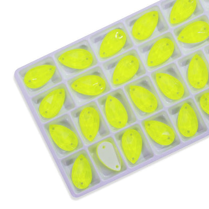 Neon Yellow Sew on stone Shapes - Rhinestone HQ
