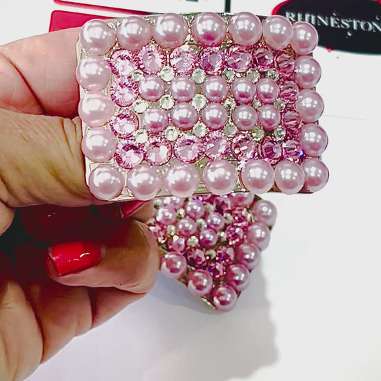 Irish dance buckles pearl and rhinestones - Rhinestone HQ