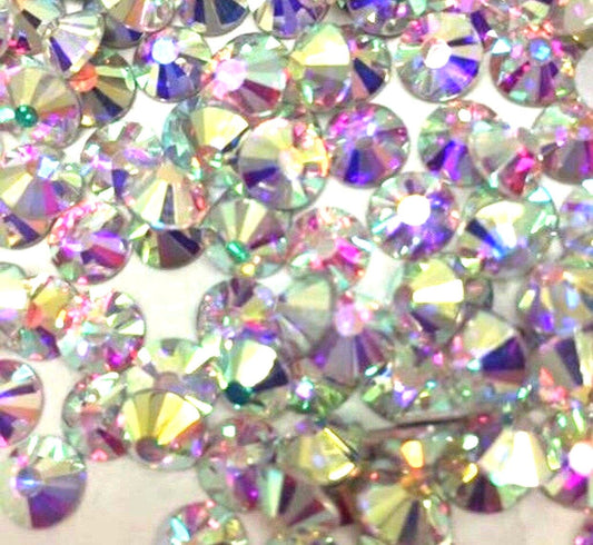 AB Crystal Rhinestones Set (1728+100Pcs), Round & Multi-Shape AB Glass  Rhinestone, Flatback AB Crystals for Nails, Clothes, Face, Jewelry | Aurora