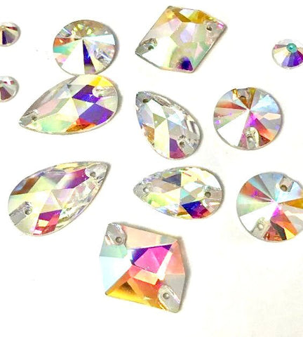 Crystal Ab shapes sew on stones or glue on