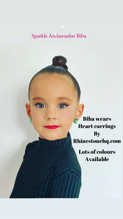 Heart Earrings-Rhinestone HQ