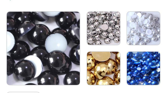 Pearl Flat back half round acrylic pearls - Rhinestone HQ