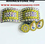 Irish dance Gift Deal Set Shoe Buckles Earrings & Number clip with your colour choice and Crystal ab-Rhinestone HQ